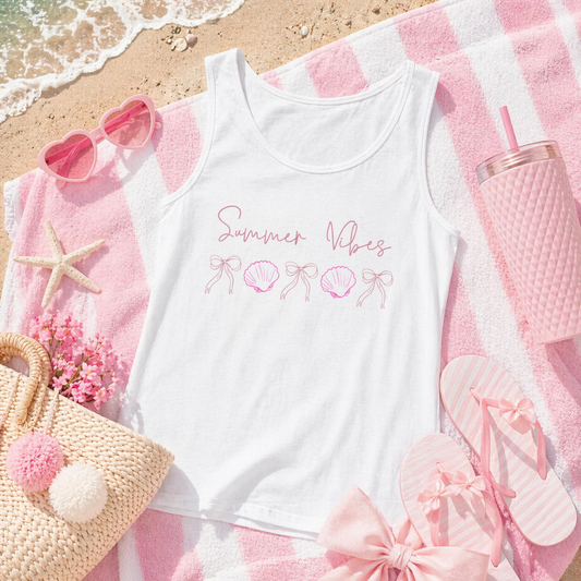 Summer Vibes Tank Top | Bows and Seashell Tank