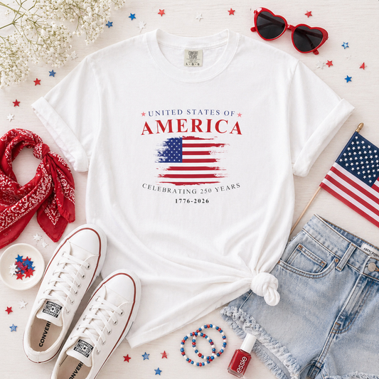 America Flag T‑Shirt – United States Vintage Flag Graphic (1776–2016)