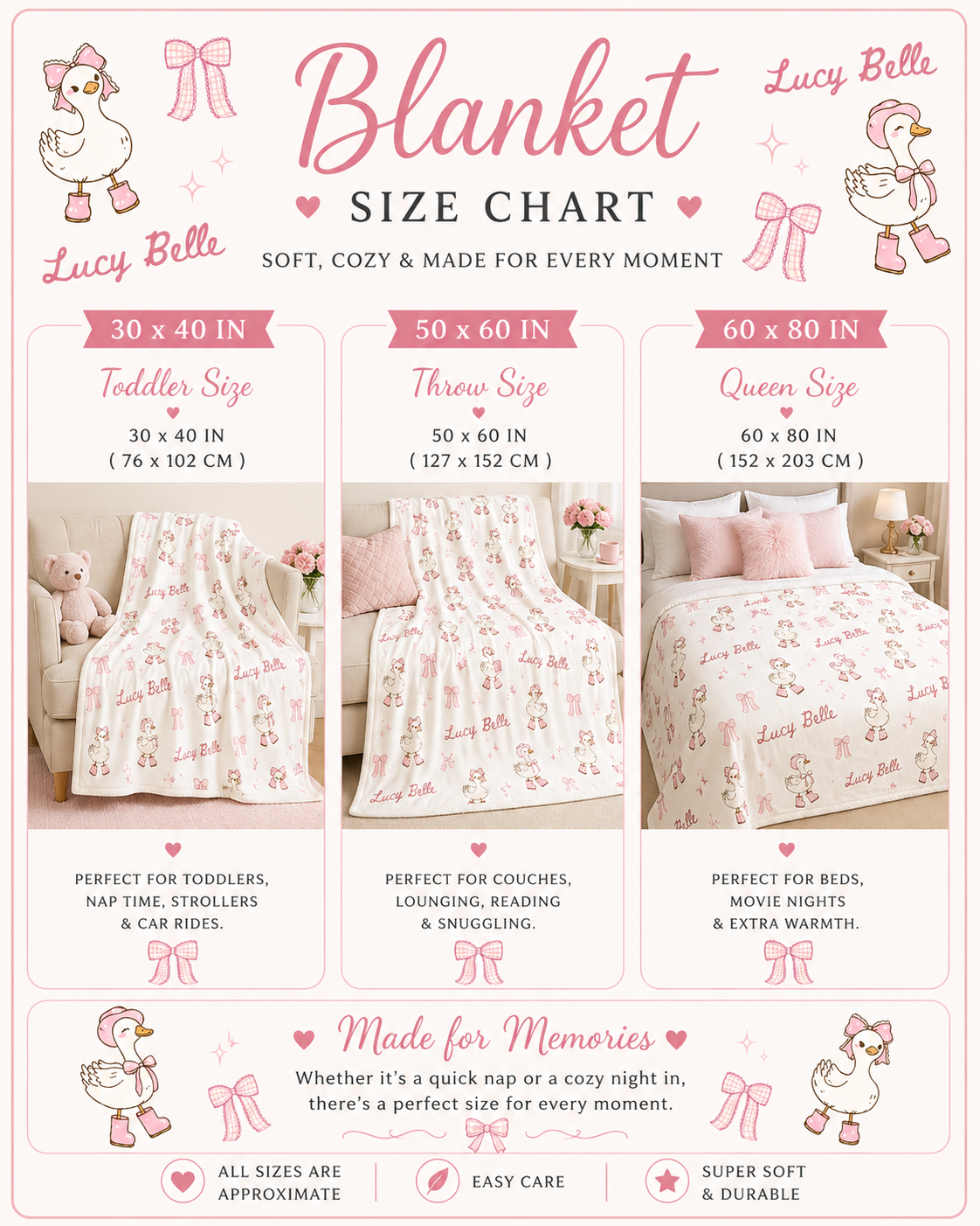 Personalized Pink Goose Name Blanket