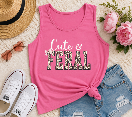 Cute & Feral Leopard Print Tank Top Printify