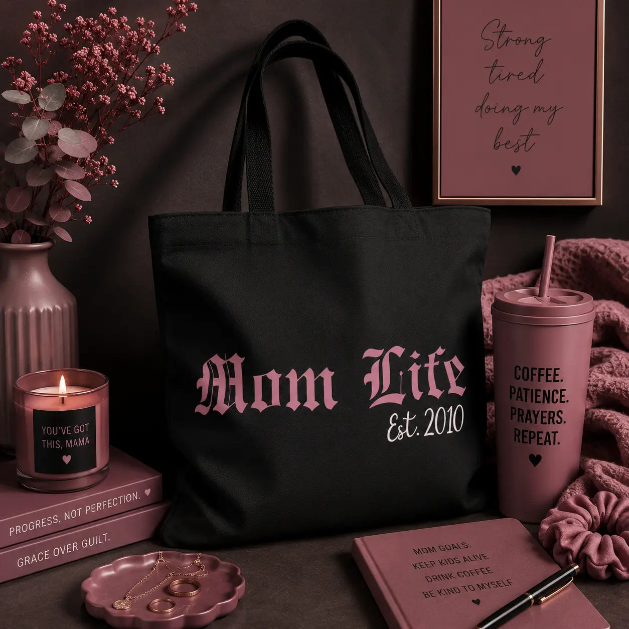 Personalized Mom Life Est. Year Tote Bag Printify