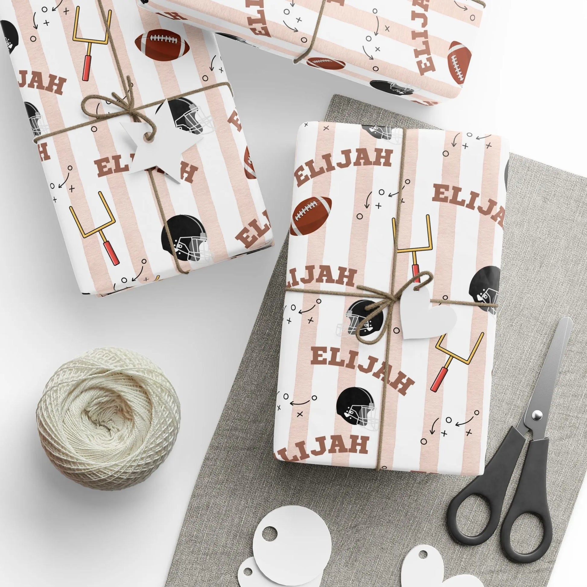 Personalized Football Wrapping Paper | Custom Name Gift Wrap Printify
