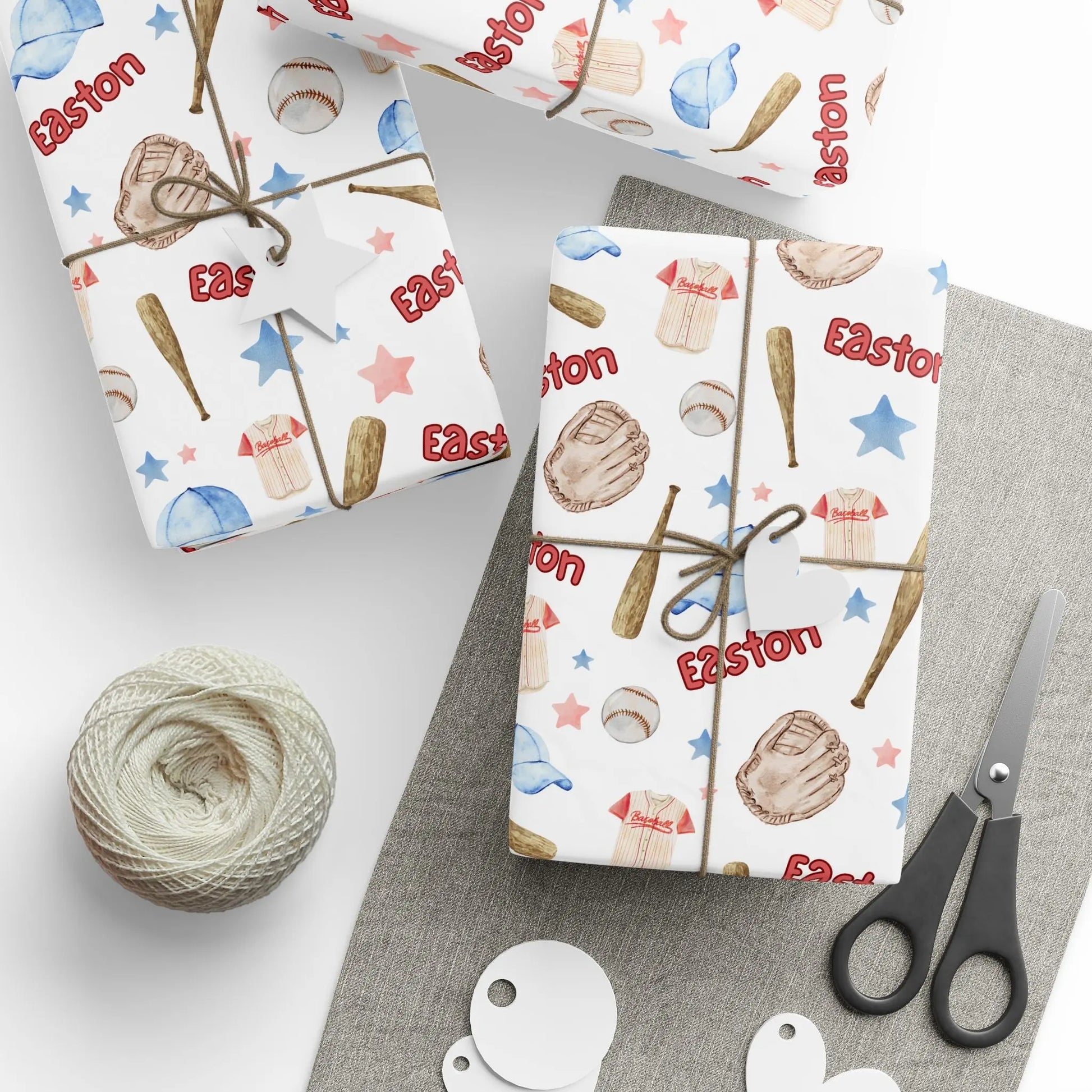 Personalized Baseball Wrapping Paper | Custom Name Wrapping Paper Ball Park Theme Printify