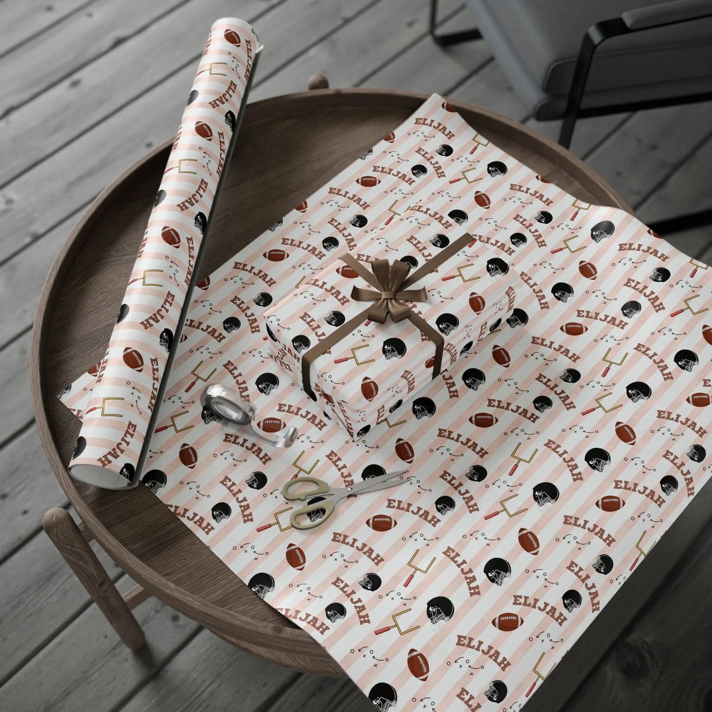 Personalized Football Wrapping Paper | Custom Name Gift Wrap Printify