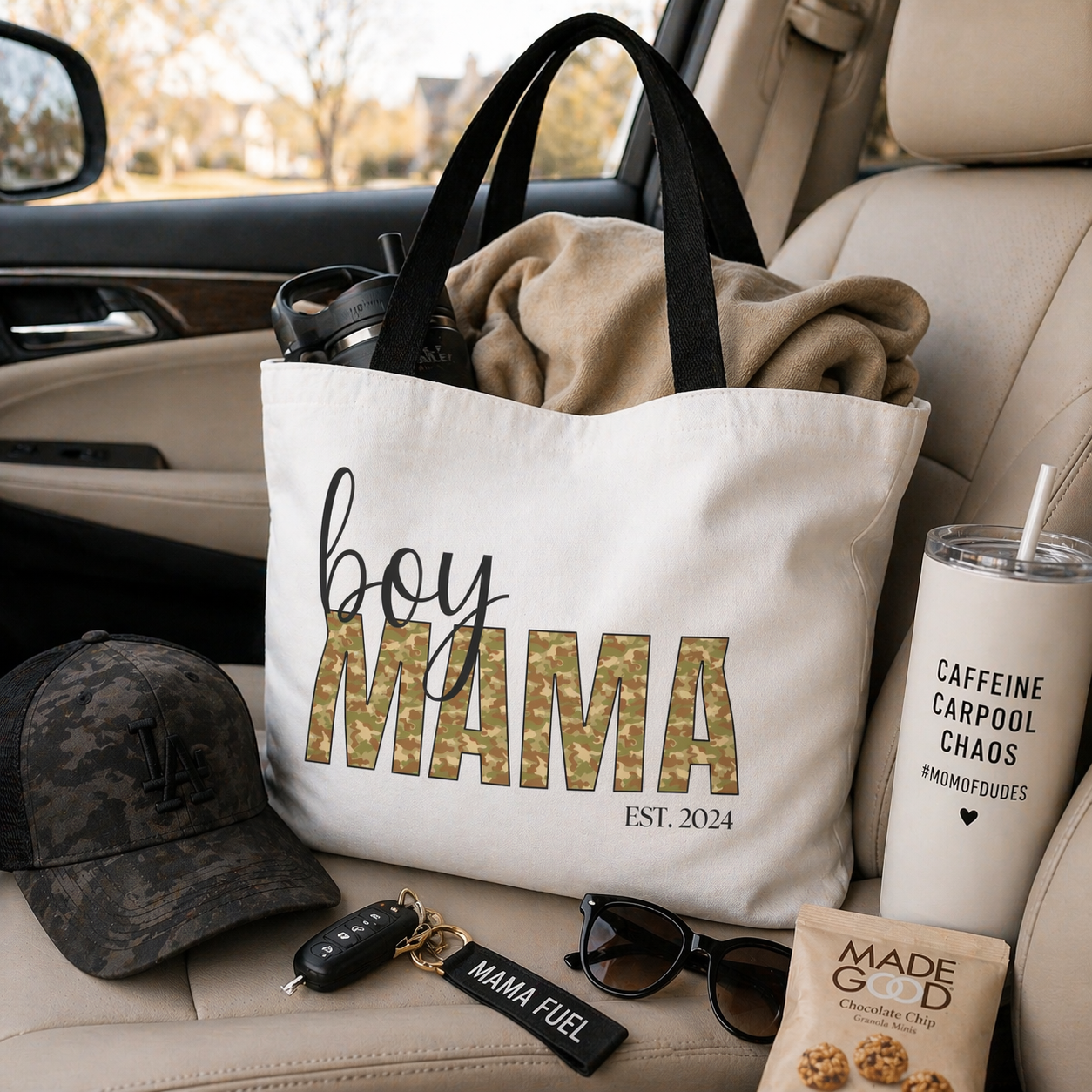 Boy Mama Tote Bag | Personalized EST Year