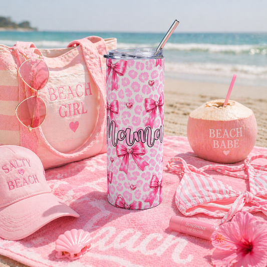Mama Pink Bow 20oz Stainless Tumbler