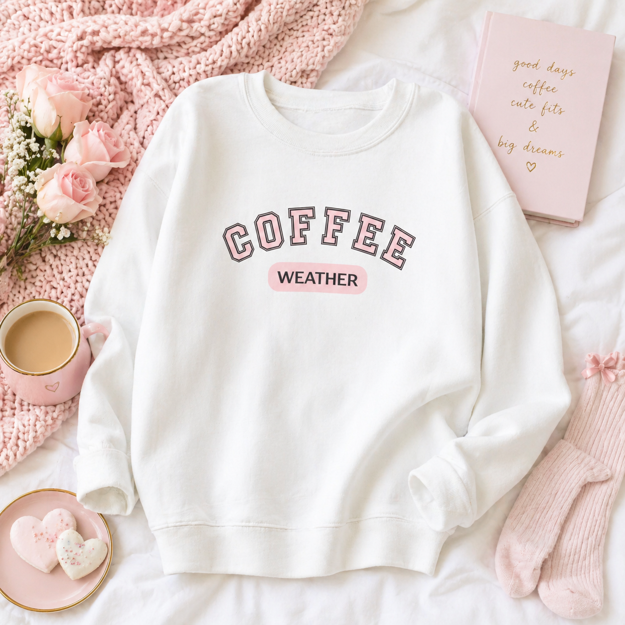 Coffee Weather Crewneck Sweatshirt | Cozy Coffee Lover Pullover