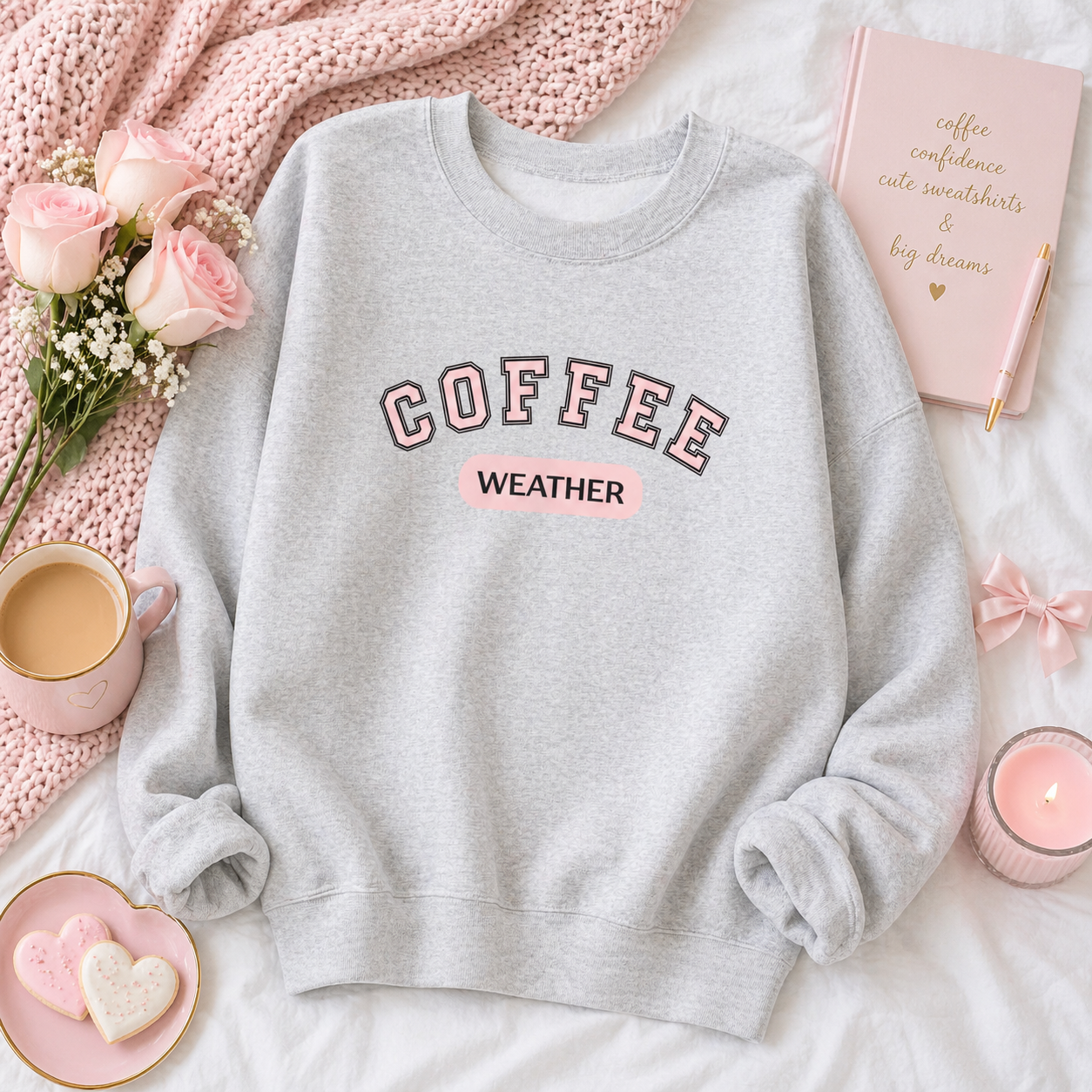 Coffee Weather Crewneck Sweatshirt | Cozy Coffee Lover Pullover