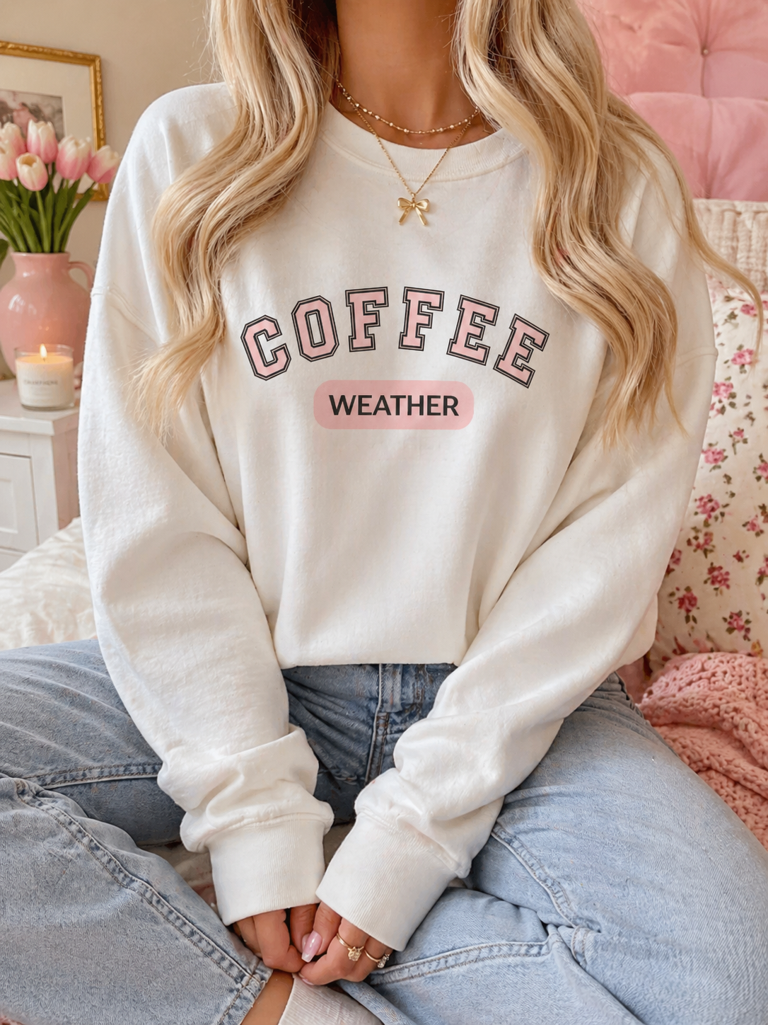 Coffee Weather Crewneck Sweatshirt | Cozy Coffee Lover Pullover