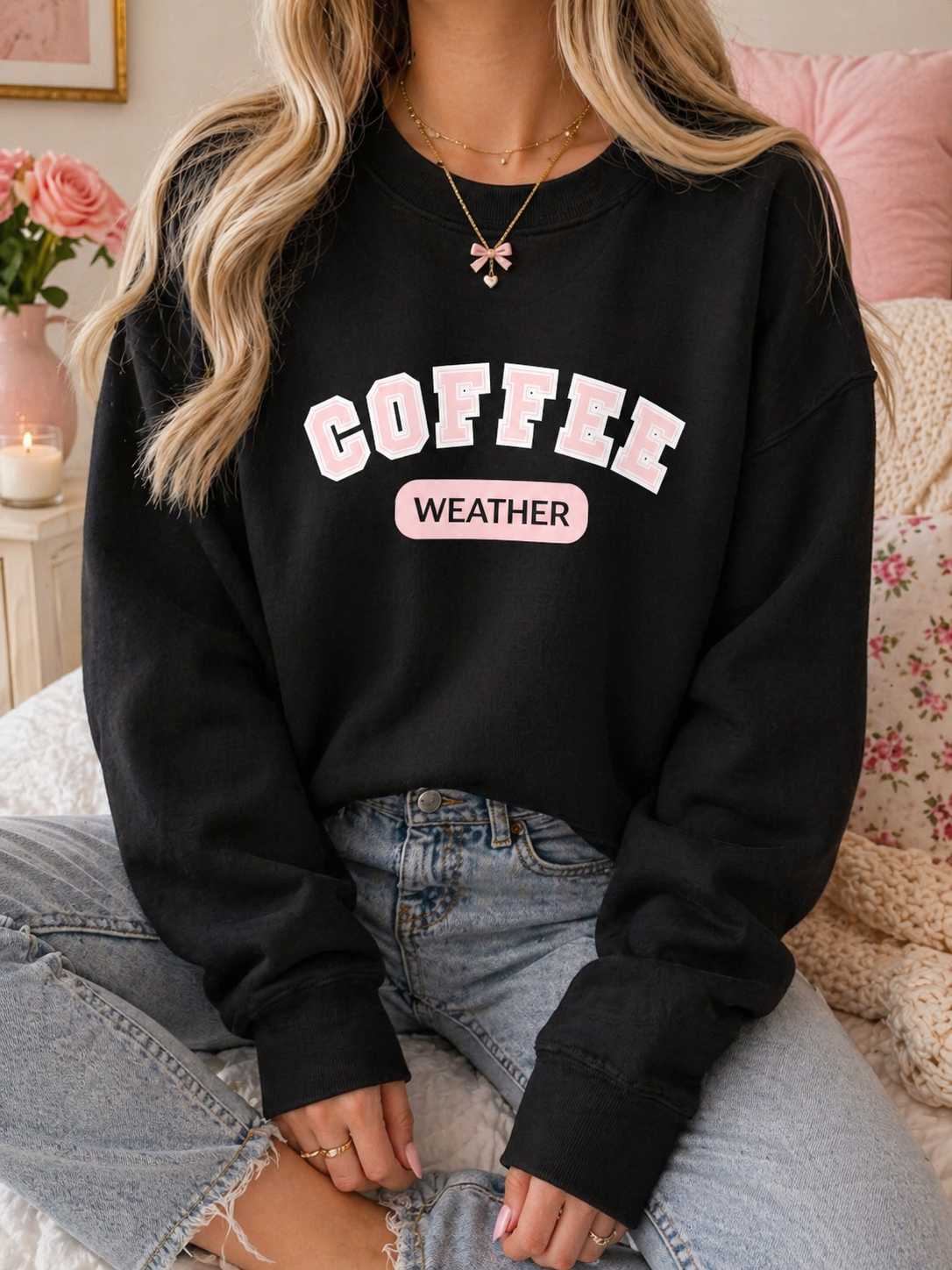 Coffee Weather Crewneck Sweatshirt | Cozy Coffee Lover Pullover