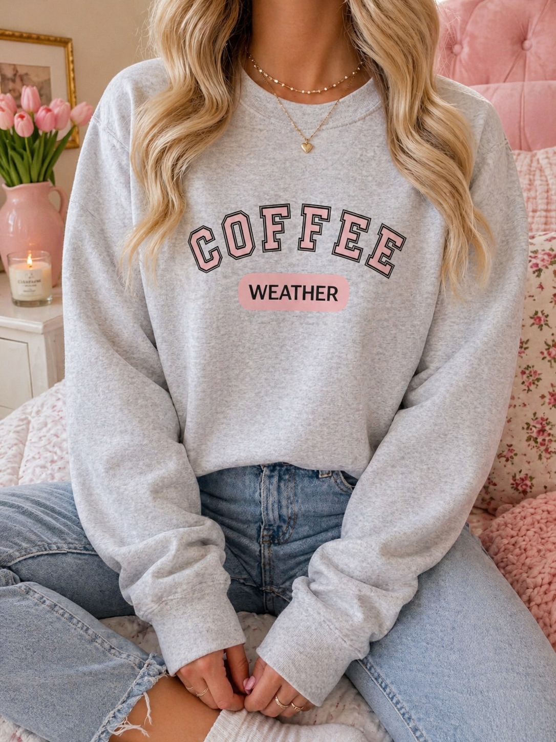 Coffee Weather Crewneck Sweatshirt | Cozy Coffee Lover Pullover