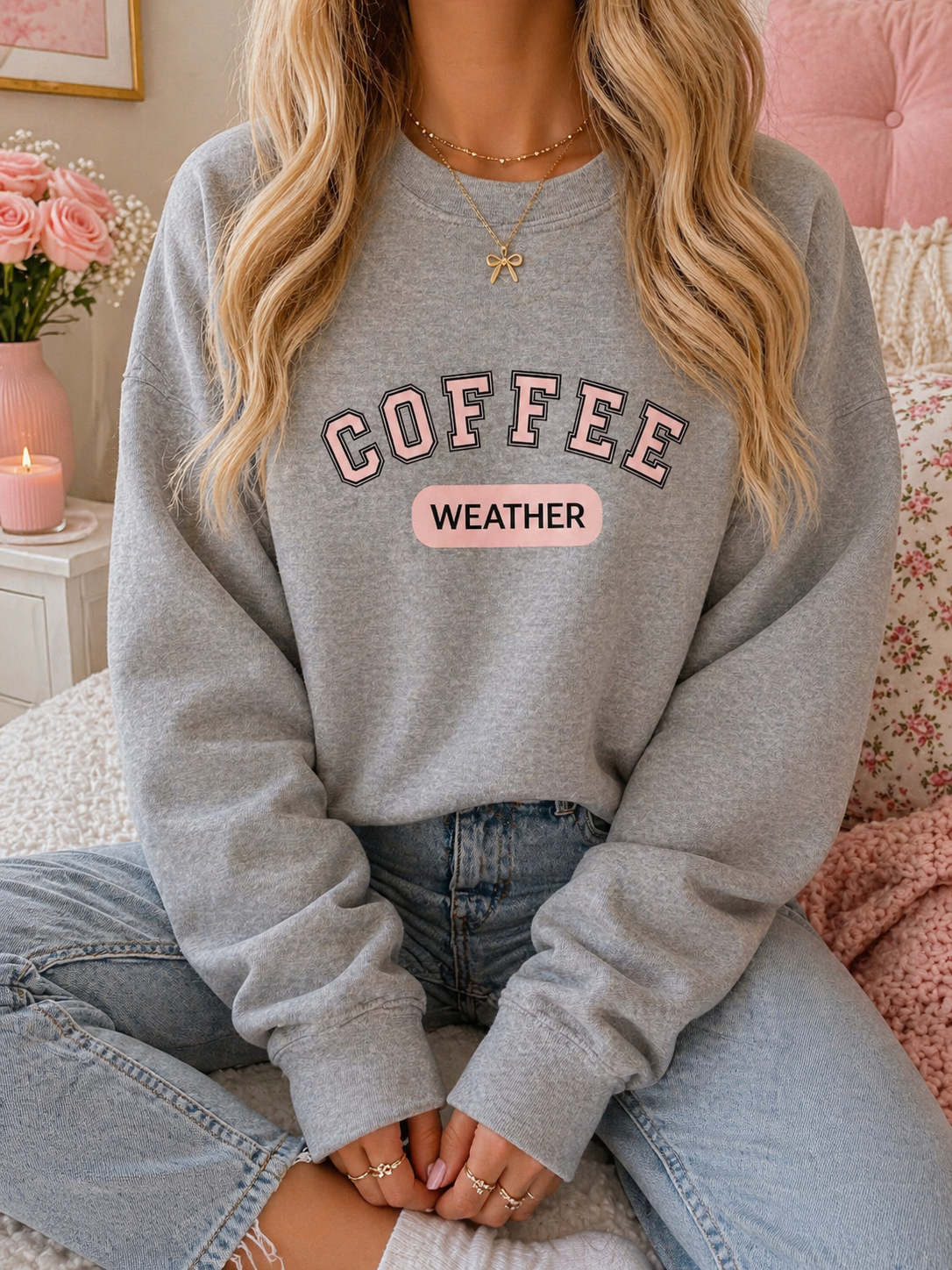 Coffee Weather Crewneck Sweatshirt | Cozy Coffee Lover Pullover