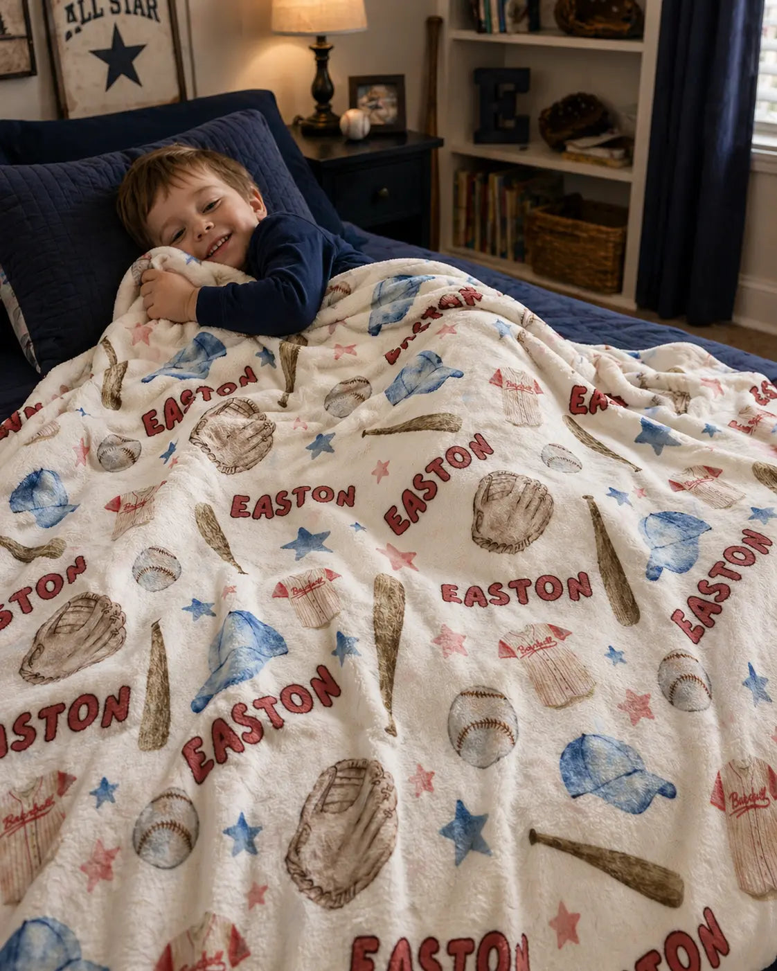 Personalized Baseball Velveteen Plush Blanket – Custom Name Sports Bedding Throw Printify