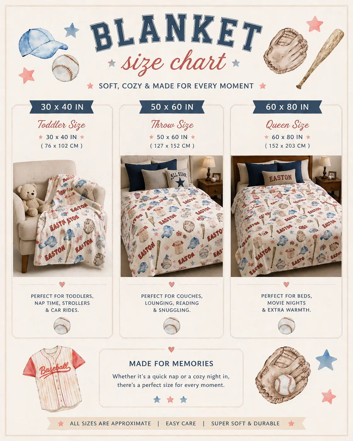 Personalized Baseball Velveteen Plush Blanket – Custom Name Sports Bedding Throw Printify