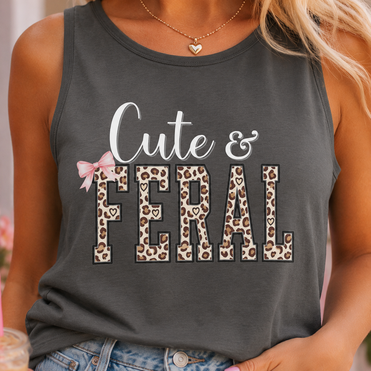 Cute & Feral Leopard Print Tank Top Printify