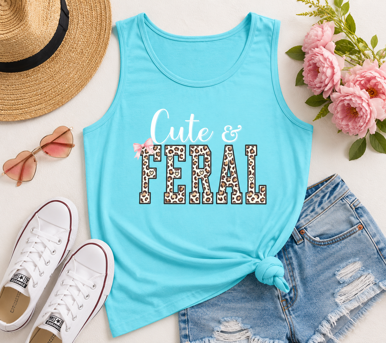 Cute & Feral Leopard Print Tank Top Printify