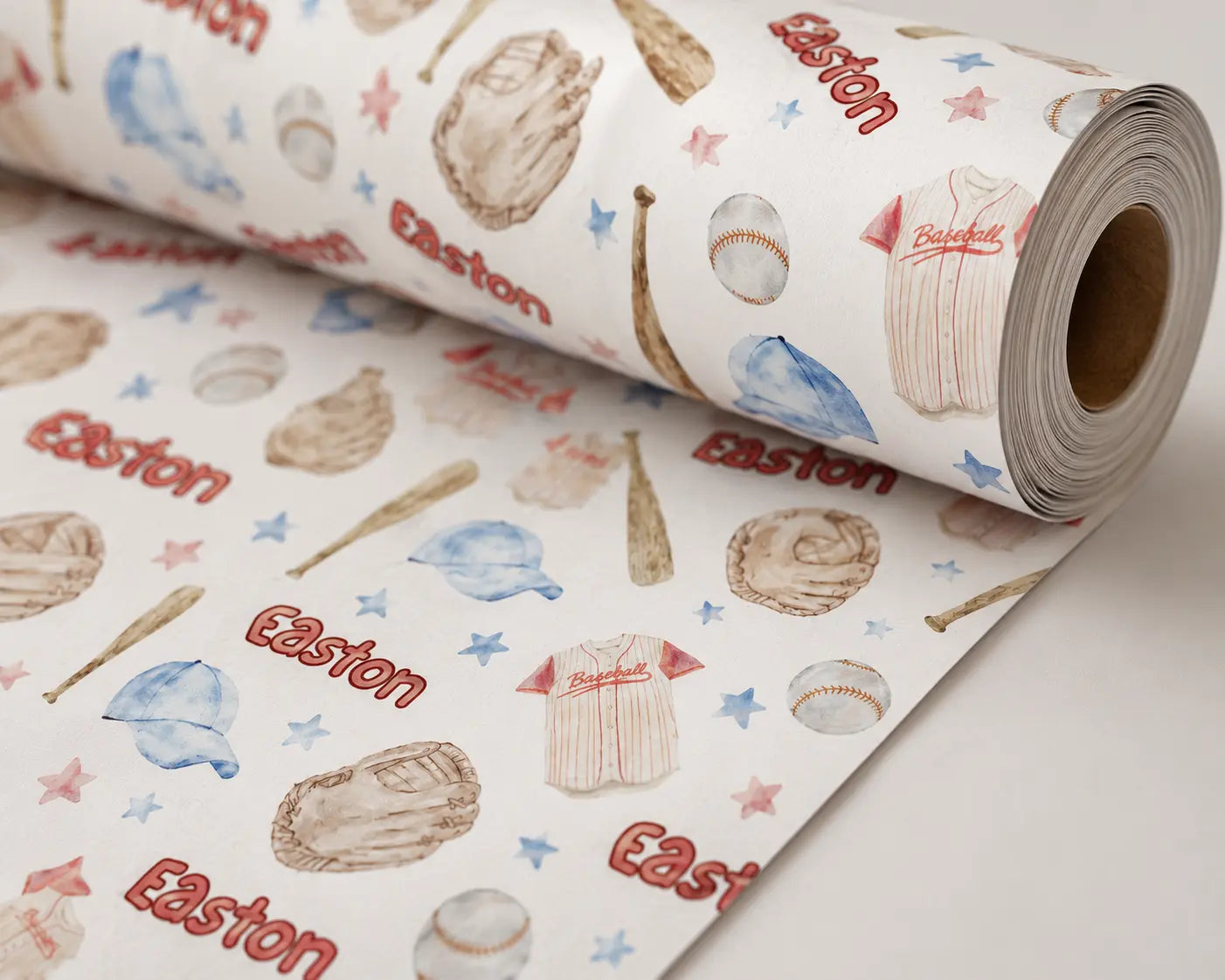 Personalized Baseball Wrapping Paper | Custom Name Wrapping Paper Ball Park Theme Printify