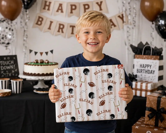 Personalized Football Wrapping Paper | Custom Name Gift Wrap Printify