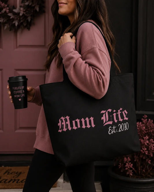 Personalized Mom Life Est. Year Tote Bag Printify