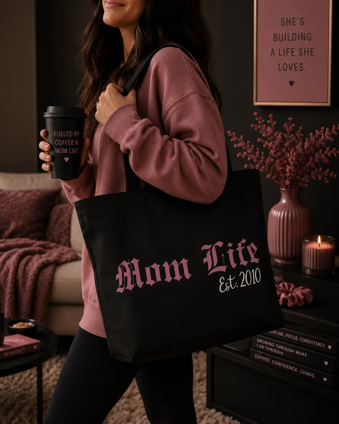 Personalized Mom Life Est. Year Tote Bag Printify