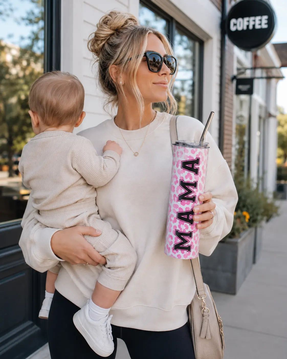 Mama Pink Leopard 20oz Stainless Steel Tumbler Printify
