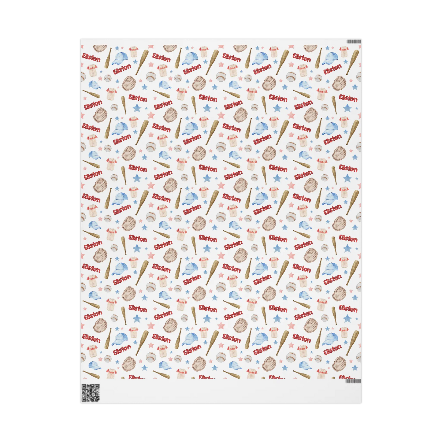 Personalized Baseball Wrapping Paper | Custom Name Wrapping Paper Ball Park Theme Printify