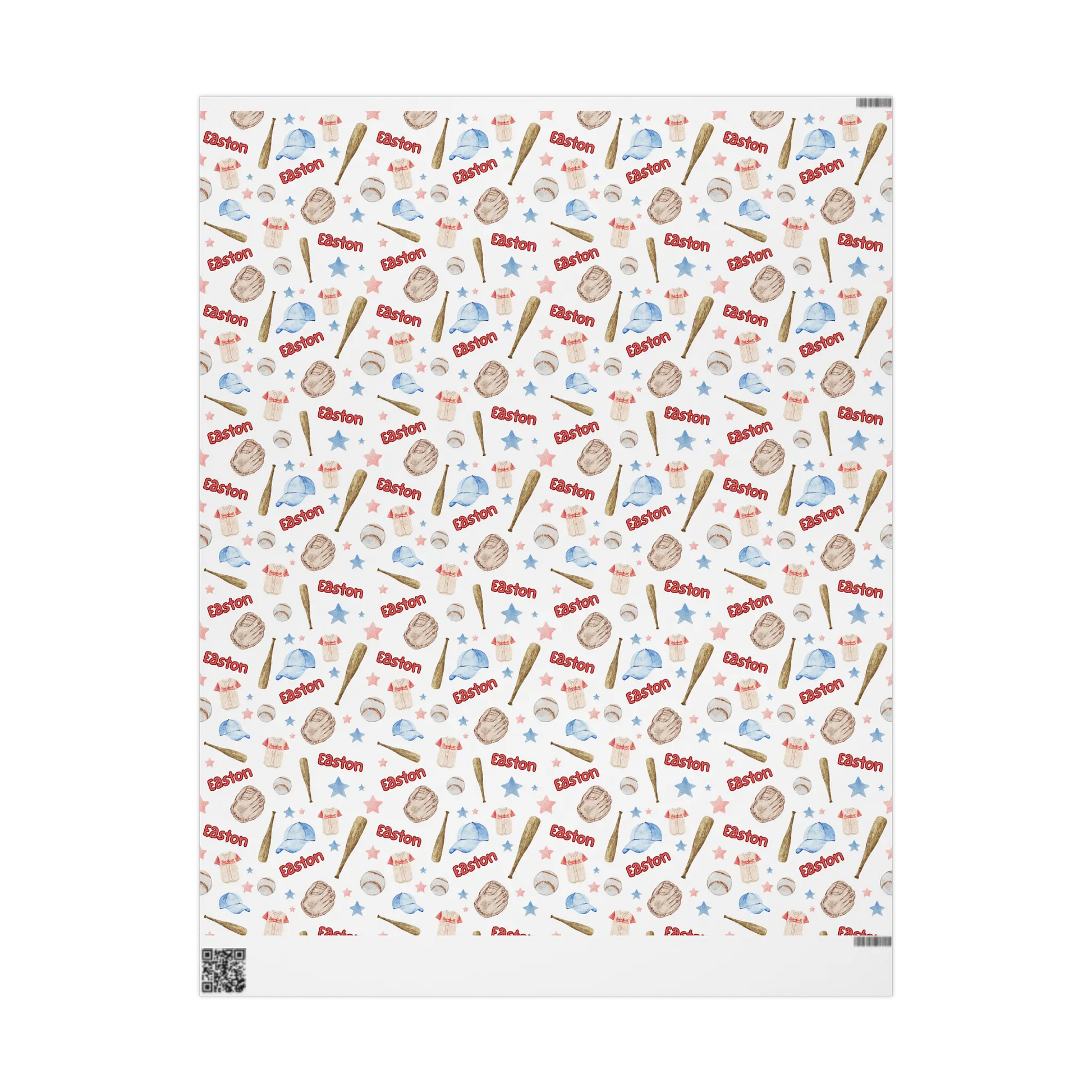 Personalized Baseball Wrapping Paper | Custom Name Wrapping Paper Ball Park Theme Printify